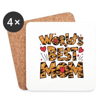 Beste Mama für immer - zum Muttertag Geschenk - Untersetzer (4er-Set) - Weiß - Vorne