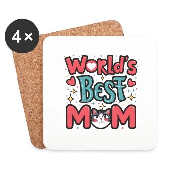 Beste Mama für immer - zum Muttertag Geschenk - Untersetzer (4er-Set) - Weiß - Vorne