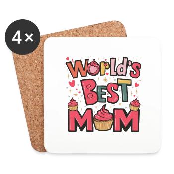 Beste Mama für immer - zum Muttertag Geschenk - Untersetzer (4er-Set) - Weiß - Vorne