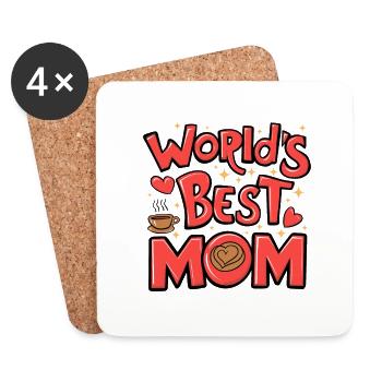 Beste Mama für immer - zum Muttertag Geschenk - Untersetzer (4er-Set) - Weiß - Vorne