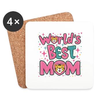 Beste Mama für immer - zum Muttertag Geschenk - Untersetzer (4er-Set) - Weiß - Vorne