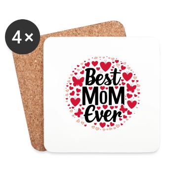 Beste Mama für immer - zum Muttertag Geschenk - Untersetzer (4er-Set) - Weiß - Vorne