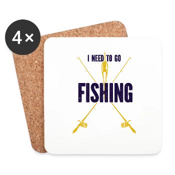 Angler Fishing Hook Fishing Rod Sport Fisherman - Coasters (set of 4) - white - Front