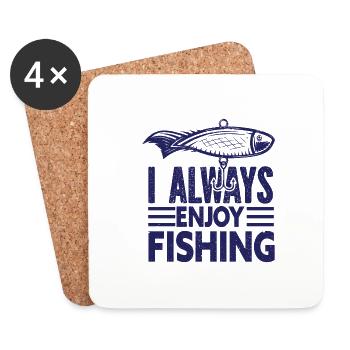 Angler Fishing Hook Fishing Rod Sport Fisherman - Coasters (set of 4) - white - Front