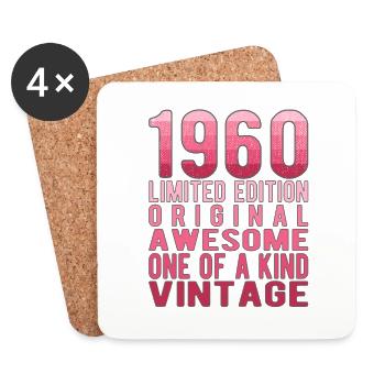 Édition limitée depuis 1960 anniversaire Vintage des années 1960 - Dessous de verre (lot de 4) - blanc - Devant