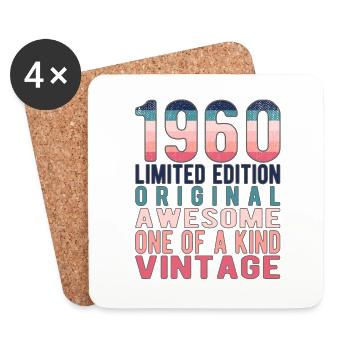 Édition limitée depuis 1960 anniversaire Vintage des années 1960 - Dessous de verre (lot de 4) - blanc - Devant