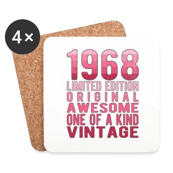 Edition limitée depuis 1968 Anniversaire Millésime 1968 - Dessous de verre (lot de 4) - blanc - Devant