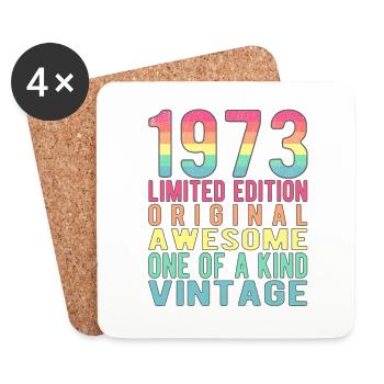 Limited Edition seit 1973 Geburtstag Vintage 1973 - Untersetzer (4er-Set) - Weiß - Vorne