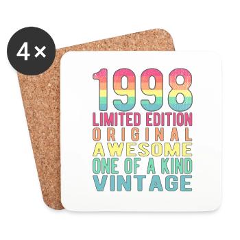 Edition limitée depuis 1998 Anniversaire Millésime 1998 - Dessous de verre (lot de 4) - blanc - Devant