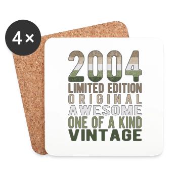 Edition limitée depuis 2004 Anniversaire Millésime 2004 - Dessous de verre (lot de 4) - blanc - Devant