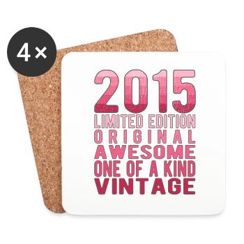 Edition Limitée Depuis 2015 Anniversaire Millésime 2015 - Dessous de verre (lot de 4) - blanc - Devant
