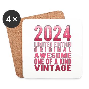Edition limitée depuis 2024 Anniversaire Millésime 2024 - Dessous de verre (lot de 4) - blanc - Devant