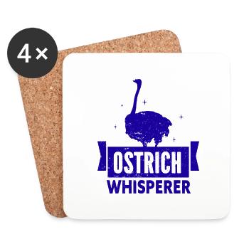 Autruche - Animaux - Dessous de verre (lot de 4) - blanc - Devant