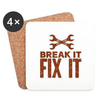 Car Classic Car - Coasters (set of 4) - white - Front
