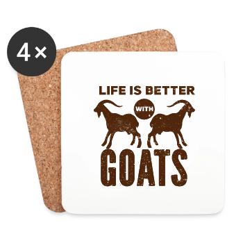 Goat - Buck - Goat - Farm - Zoo - Holiday - Coasters (set of 4) - white - Front