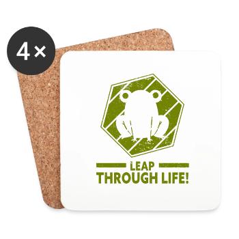 Frog - Amphibian Animal - Coasters (set of 4) - white - Front