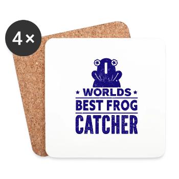 Frog - Amphibian Animal - Coasters (set of 4) - white - Front