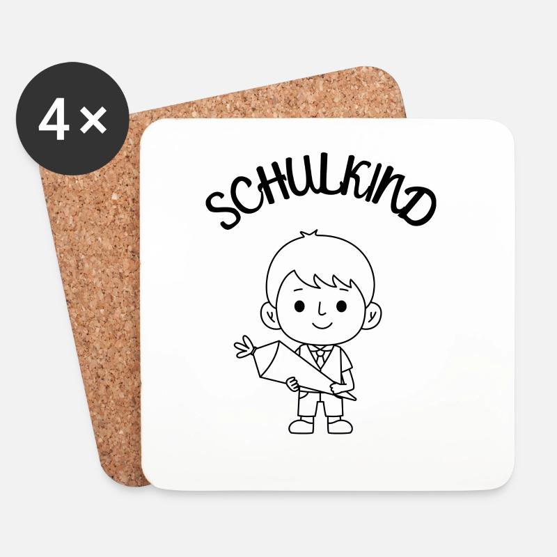 Schulkind Junge Schulstart Einschulung - Untersetzer (4er-Set) - Weiß