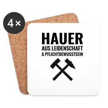 Hauer aus Leidenschaft und Pflichtbewusstsein - Untersetzer (4er-Set) - Weiß - Vorne