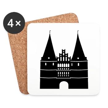 Holstentor von Lübeck - Untersetzer (4er-Set) - Weiß - Vorne