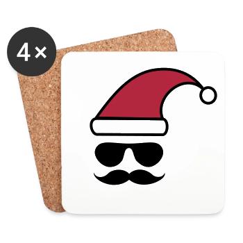 Weihnachtshipster - Untersetzer (4er-Set) - Weiß - Vorne