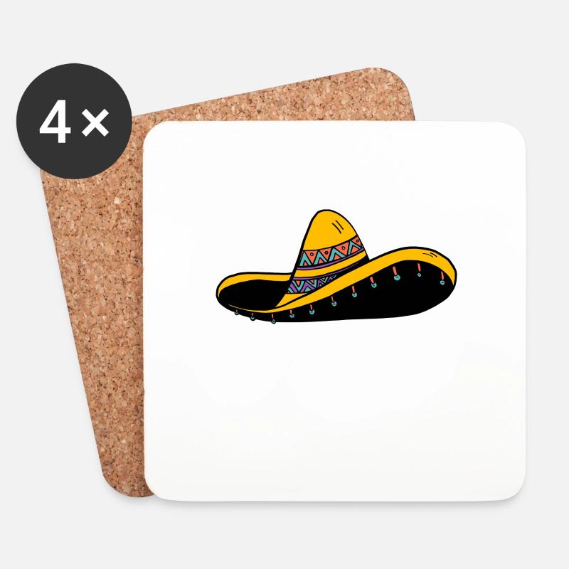 Sombrero - Untersetzer (4er-Set) - Weiß