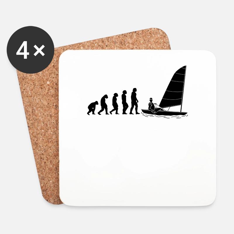 EVOLUTION Segeln Segel Segler Schiff Yacht Boot - Untersetzer (4er-Set) - Weiß