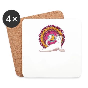 Yoga Chakra Mandala Meditation Yoga Katze Pilates - Untersetzer (4er-Set) - Weiß - Vorne