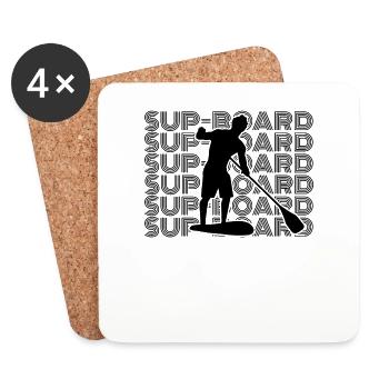 SUP paddle paddle Stand Up Paddle Hommes - Dessous de verre (lot de 4) - blanc - Devant