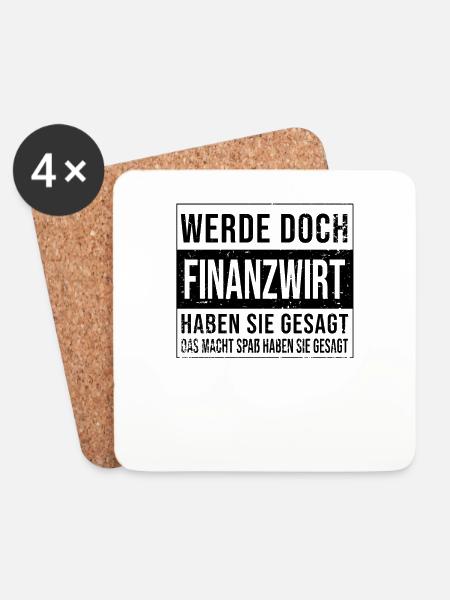 Finanzamt Geburtstag Arbeit witzige Finanzwirt - Untersetzer (4er-Set) - Weiß