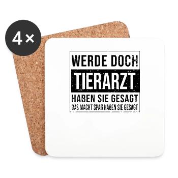 Veterinär Geburtstag Arbeit witzige Tierarzt - Untersetzer (4er-Set) - Weiß - Vorne