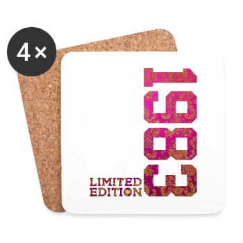 43. GEBURTSTAG PINK LIMITED EDITION 1983 - Untersetzer (4er-Set) - Weiß - Vorne