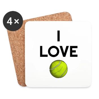 I love Tennis Design Tennis Player Fans Trainer - Coasters (set of 4) - white - Front
