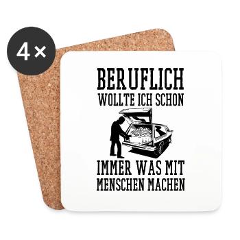Bestattungsfachkraft Friedhof Geburtstag witzige - Untersetzer (4er-Set) - Weiß - Vorne