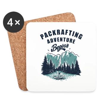 Packraft Kayak Packraft rafting Paddle Boat - Coasters (set of 4) - white - Front