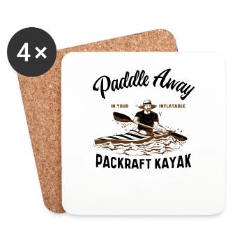 Packraft Kayak Packraft Rafting Packraft Boat - Coasters (set of 4) - white - Front