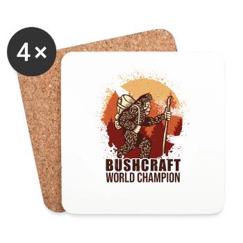 Bushcrafter Survival Outdoor Camping - Coasters (set of 4) - white - Front