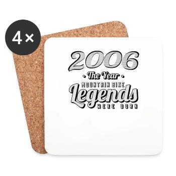 VTT-Mountainbiker 2006 Vintage Anniversaire VTT - Dessous de verre (lot de 4) - blanc - Devant