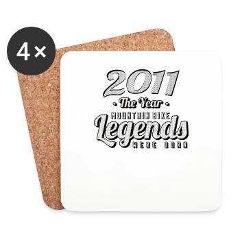 VTT-Mountainbiker 2011 Vintage Anniversaire VTT - Dessous de verre (lot de 4) - blanc - Devant