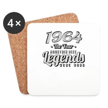 VTT-Mountainbiker 1964 Naissance Anniversaire VTT - Dessous de verre (lot de 4) - blanc - Devant
