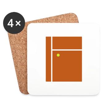 Tennis court Minimalism Flat Illustration Tennis - Coasters (set of 4) - white - Front