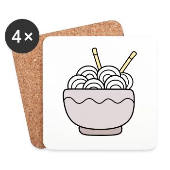 Ramen Nudeln Japan Küche - Untersetzer (4er-Set) - Weiß - Vorne