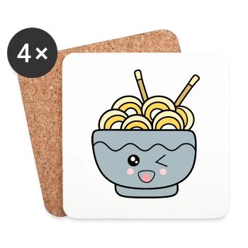 Ramen Nudeln Japan Küche - Untersetzer (4er-Set) - Weiß - Vorne