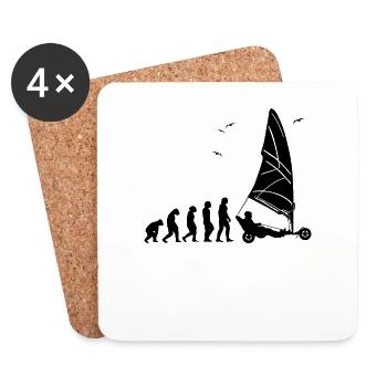 Plage Voile Windracer Land Sailers Land Sailors - Dessous de verre (lot de 4) - blanc - Devant