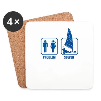 Plage Voile Windracer Land Sailers Land Sailors - Dessous de verre (lot de 4) - blanc - Devant
