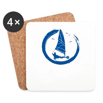 Plage Voile Windracer Land Sailers Land Sailors - Dessous de verre (lot de 4) - blanc - Devant