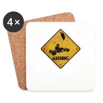 Beach Kite Windracer Land Kite Kite Beach Sailor - Coasters (set of 4) - white - Front