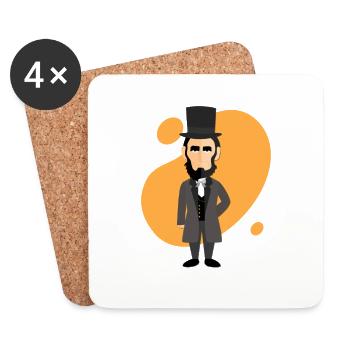 Portrait of U.S. President Abraham Lincoln - Coasters (set of 4) - white - Front