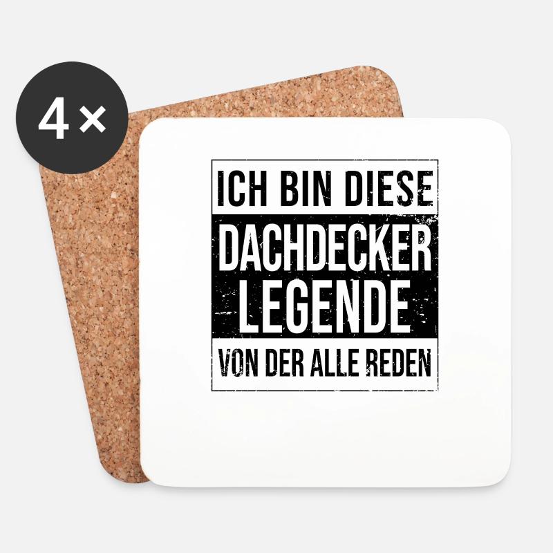Dachdecker Geburtstag geboren Legende Handwerker - Untersetzer (4er-Set) - Weiß