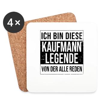 Einzelhändler Geburtstag geboren Legende Kaufmann - Untersetzer (4er-Set) - Weiß - Vorne